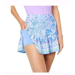 Lilly Pulitzer Luxletic Taye Skirt Boca Blue Sea What I Sea M Pickleball Tennis